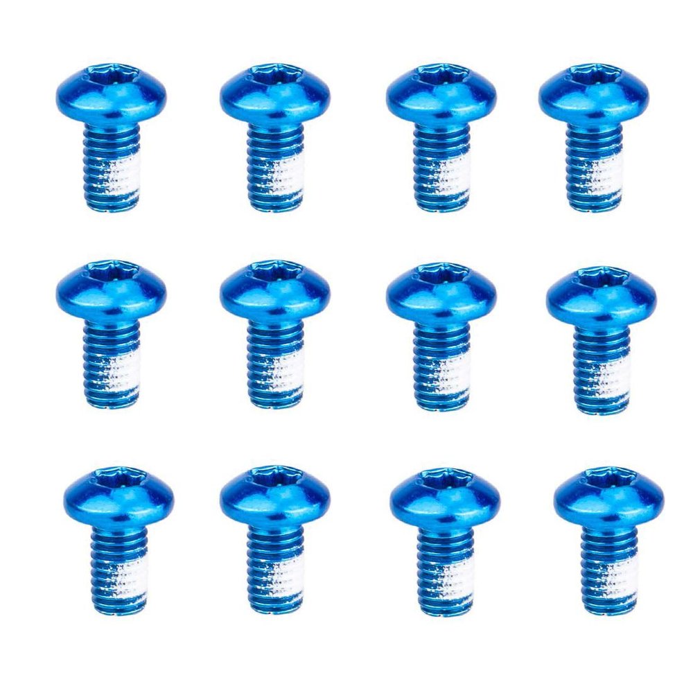 Coret Blue 12pcs Mountain Bike Disc Brake Rotor Bolts MTB Bicycle M510mm Screws Stainless Steel T25 Cycle Bicycle Brake Disc Bolts Screw - Set of 12