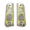 Custom Metal Nickel Gold 1911 Full Size Grips Bald Eagle US Flag Grips view 1