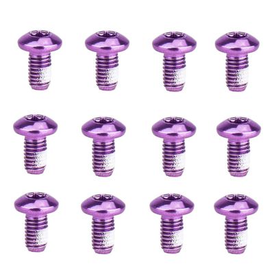 12PCS Bike Disc Brake Rotor Bolts Torx T25 Bolts M5x10mm Bicycle Rotor Screws for Road MTB Mountain Bike, Purple