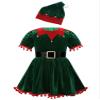 Agoky Girls Sequins Figure Ice Skating Roller Skating Ballet Dance Dress Christmas Santa Dance Costume Green Short Sleeves 12-18 Months view 1