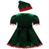 Agoky Girls Sequins Figure Ice Skating Roller Skating Ballet Dance Dress Christmas Santa Dance Costume Green Short Sleeves 12-18 Months view 2