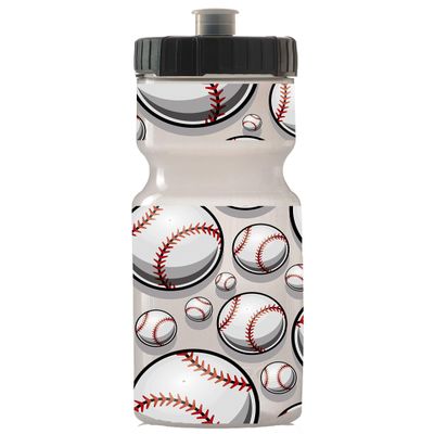 50 Strong 22oz Kids Sports Squeeze Water Bottle  BPA-Free with Pull Top Cap  Durable & Reusable for School, Boys & Girls  Made in USA  Baseball Theme