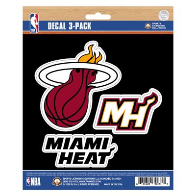 FANMATS 63237 Miami Heat 3 Piece Decal Sticker Set