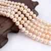 Natural 5-6mm Nearly Round White Pink Purple Gray Black Multi Feshwater Pearl Jewelry Loose Gemstone Beads Strand 14" Natural Stone for Necklace Bracelet DIY Design (Pink) view 3