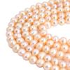 Natural 5-6mm Nearly Round White Pink Purple Gray Black Multi Feshwater Pearl Jewelry Loose Gemstone Beads Strand 14" Natural Stone for Necklace Bracelet DIY Design (Pink) view 4