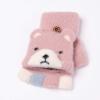 Children's Flip Cartoon Gloves Infant Boys Girls Baby Half Finger Wool Cold Protection Lovely Gloves Keep Warm in Autumn and Winter 1-2 Years Old (Color : Dark Green-B) view 4