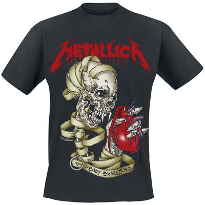 Metallica Men's Heart Explosive T-Shirt X-Large Black