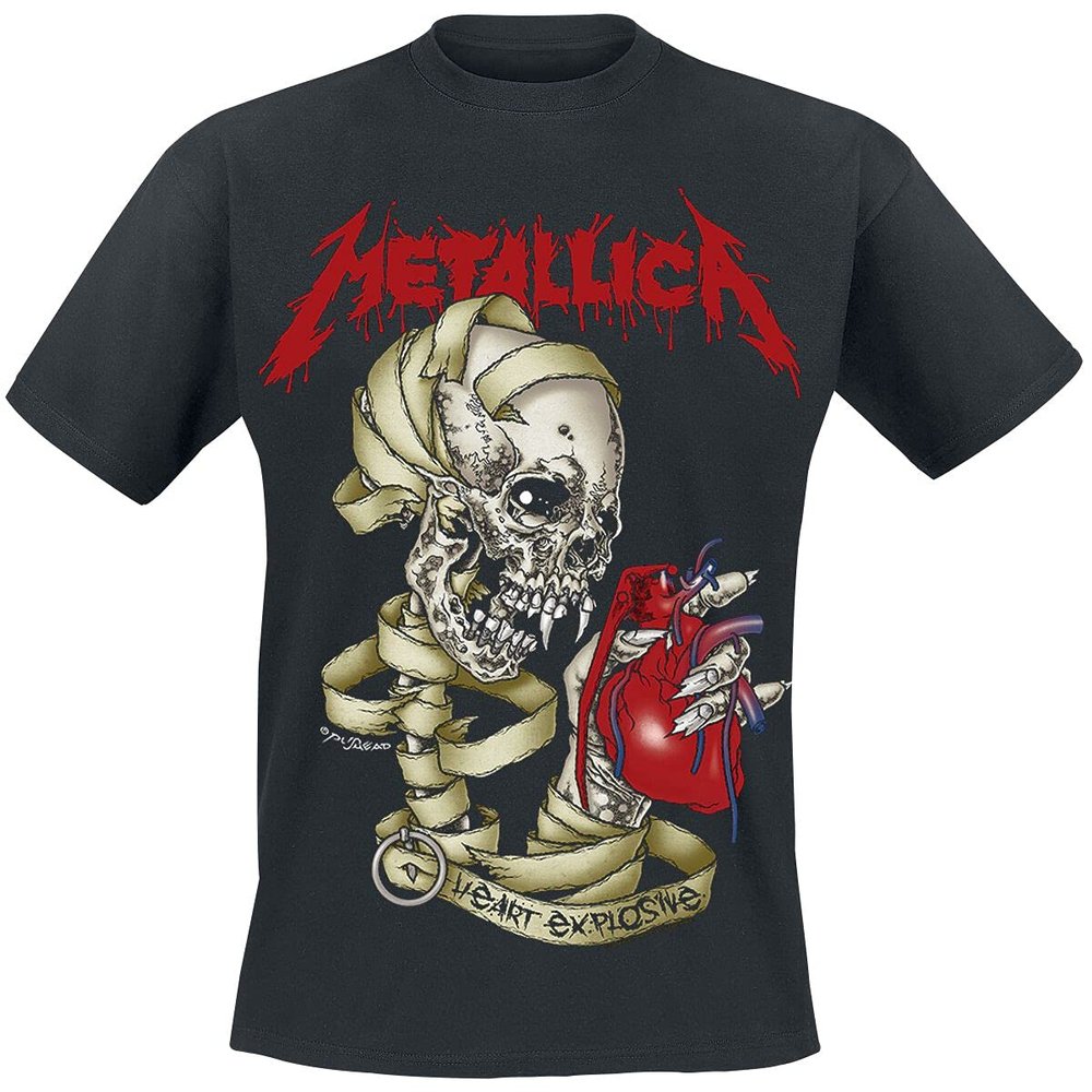 Metallica Men's Heart Explosive T-Shirt X-Large Black