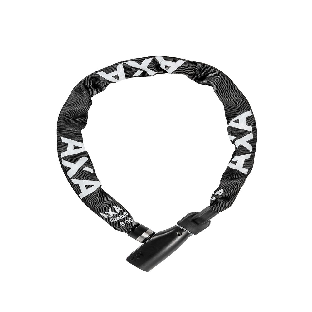 AXA Absolute 8-90 Bike Chain Lock, 1.8 Feet Long 10mm Steel Chain Heavy Duty Anti-Theft Sold Secure Silver Bicycle Chain Lock with Keys for E-Bike, Motorcycle, Scooter, Bicycle, Fence