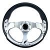 Pactrade Marine Boat Pontoon Non- Magnetic Steering Wheel Aluminum Frame Polyurethane (PU) Sleeves 3 Spokes 12-1/2" Diameter Aluminum Hub with 3/4" Tapered Bore (Silver) view 1