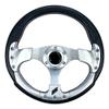 Pactrade Marine Boat Pontoon Non- Magnetic Steering Wheel Aluminum Frame Polyurethane (PU) Sleeves 3 Spokes 12-1/2" Diameter Aluminum Hub with 3/4" Tapered Bore (Silver) view 2