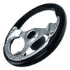 Pactrade Marine Boat Pontoon Non- Magnetic Steering Wheel Aluminum Frame Polyurethane (PU) Sleeves 3 Spokes 12-1/2" Diameter Aluminum Hub with 3/4" Tapered Bore (Silver) view 3