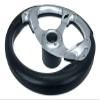 Pactrade Marine Boat Pontoon Non- Magnetic Steering Wheel Aluminum Frame Polyurethane (PU) Sleeves 3 Spokes 12-1/2" Diameter Aluminum Hub with 3/4" Tapered Bore (Silver) view 4