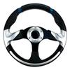 Pactrade Marine Boat Pontoon Non- Magnetic Steering Wheel Aluminum Frame Polyurethane (PU) Sleeves 3 Spokes 12-1/2" Diameter Aluminum Hub with 3/4" Tapered Bore (Black) view 1