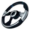 Pactrade Marine Boat Pontoon Non- Magnetic Steering Wheel Aluminum Frame Polyurethane (PU) Sleeves 3 Spokes 12-1/2" Diameter Aluminum Hub with 3/4" Tapered Bore (Black) view 2