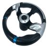 Pactrade Marine Boat Pontoon Non- Magnetic Steering Wheel Aluminum Frame Polyurethane (PU) Sleeves 3 Spokes 12-1/2" Diameter Aluminum Hub with 3/4" Tapered Bore (Black) view 3