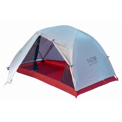 Near Zero Dynalite 2-Person Backpacking Tent  Lightweight, Compact & Weatherproof Shelter with 2 Doors, Vestibules, Mesh Storage, Easy Setup & Carry Bag  Ideal for Hiking, Camping & 3-Season Use