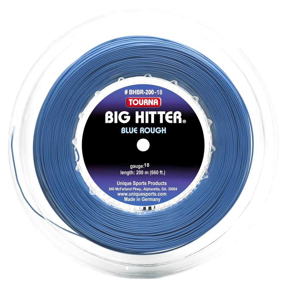 Tourna Big Hitter Blue Rough Maximum Spin Polyester Tennis String (BHBR-200-18)