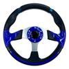 Pactrade Marine Boat Pontoon Non- Magnetic Steering Wheel Aluminum Frame Polyurethane (PU) Sleeves 3 Spokes 12-1/2" Diameter Aluminum Hub with 3/4" Tapered Bore (Navy Blue) view 1