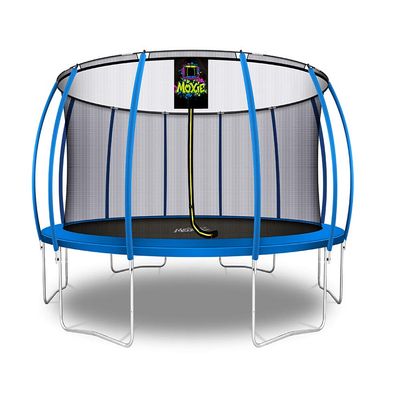 Machrus Moxie Trampoline 6FT 8FT 10FT 12FT 14FT 15FT 16FT, Recreational Trampolines for Kids and Adults- Outdoor Trampoline with Enclosure Net, Flex Fiber-Glass Rod & Curved Poles- ASTM Approved