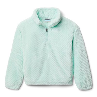 Columbia Youth Girls Fire Side II Sherpa Half Zip, Sea Ice, X-Small