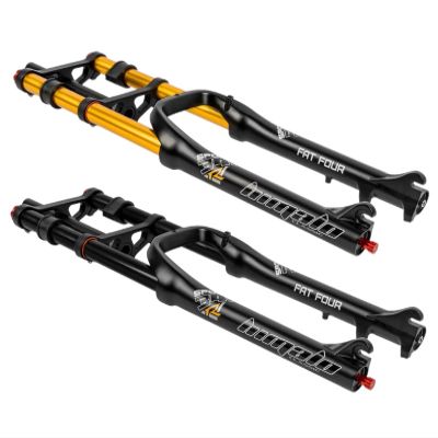 MZP E-Bike Front Fork 26" MTB Disc Brake Bike 1-1/8" Steerer Bicycle Suspension Fork 170mm Travel Air Damping for 4.0" Fat Tire QR ATB/BMX (Color : Black)