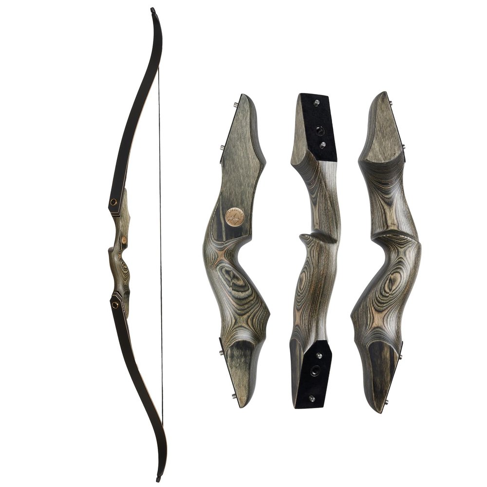 TOPARCHERY Recurve Bow 60inch Left Handed Riser for Adults Target Shooting 30-50Lbs Hunting Target Practice with Bow Stringer (45)
