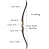 TOPARCHERY Recurve Bow 60inch Left Handed Riser for Adults Target Shooting 30-50Lbs Hunting Target Practice with Bow Stringer (45) view 2