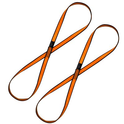 KIKIGOAL 18MM Nylon Climbing Sling Runner 23KN CE2008/EN566 Rock Climbing Webbing Straps for Outdoor Climbing, Rappelling, Swing, Yoga Hammock etc (120 CM/48 Inch, 2PCS ORANGE)