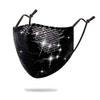 Sparkly Sequins Mouth Masc Fashion Designer Glitter Cotton Face Cover With Adjustable Ear Loops Reusable Masquerade Party Nightclub Rave Festival Sequins Face Covering (Black) view 1
