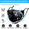 Sparkly Sequins Mouth Masc Fashion Designer Glitter Cotton Face Cover With Adjustable Ear Loops Reusable Masquerade Party Nightclub Rave Festival Sequins Face Covering (Black) view 2
