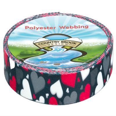 Country Brook Design - Be Mine Polyester Webbing (1 Inch, 50 Yards)