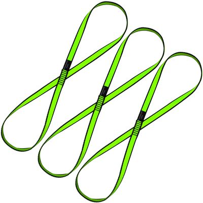 KIKIGOAL 18MM Nylon Climbing Sling Runner 23KN CE2008/EN566 Rock Climbing Webbing Straps for Outdoor Climbing, Rappelling, Swing, Yoga Hammock etc (60 CM/24 Inch, 3PCS GREEN)