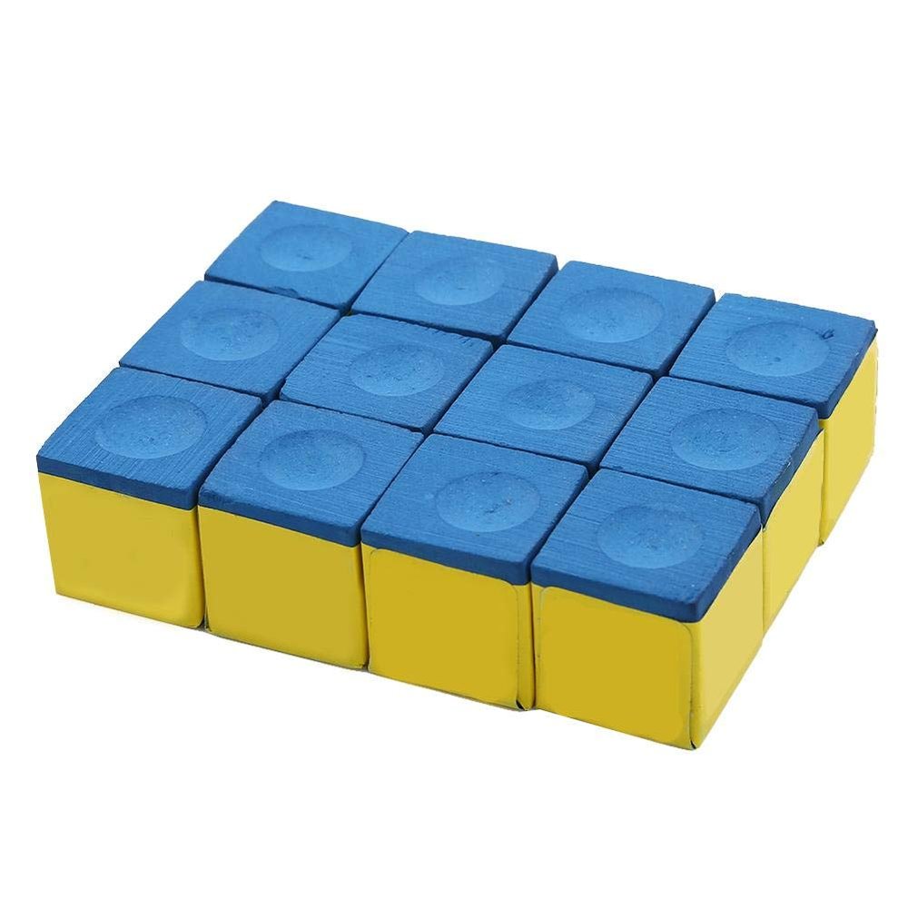 Snooker Pool Cue Chalk, Billard Queue Kreide 12Pcs Billiard Cue Chalk, Blue Greasy No-Slip Pool Cue Chalk, Billard Kreide Blau For Billiard Snooker Pool Middle And Low Plug Players