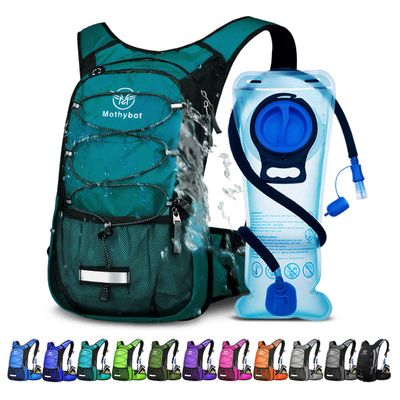 Mothybot Hydration Pack, Insulated Hydration Backpack with 2L BPA Free Water Bladder and Storage, Hiking Backpack for Men, Women, Kids for Running, Cycling, Camping - Keep Liquid Cool up to 5 Hours