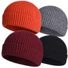 4pcs Wool Fisherman Beanies for Men, Knit Short Watch Cap Winter Warm Hats view 1