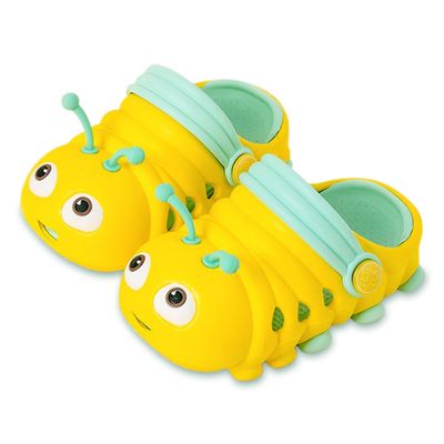 JUXI Toddler Clogs Girls Boys Clogs Garden Shoes EVA Lightweight Summer Slipper Cartoon Slides Baby Comfort Sandals (Yellow,8)
