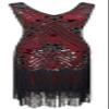 1920s Vintage Inspired Sequin Embellished Fringe V Neck Gatsby Costume Dress w/ 20s Headband Accessories Set (Black Red, Small) view 2