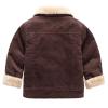 Moru Toddler Boy Winter Corduroy Jacket Baby Girl Fall Sherpa Lined Outwear Coat (Coffee, 3-4 Years) view 2