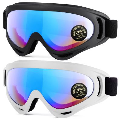 MAMBAOUT 2-Pack Snow Ski Goggles, Snowboard Goggles for Men, Women, Youth, Kids, Boys or Girls