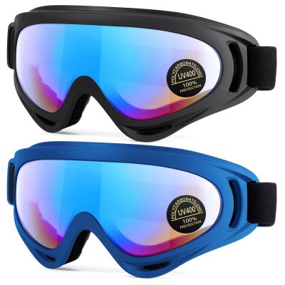 MAMBAOUT 2-Pack Snow Ski Goggles, Snowboard Goggles for Men, Women, Youth, Kids, Boys or Girls