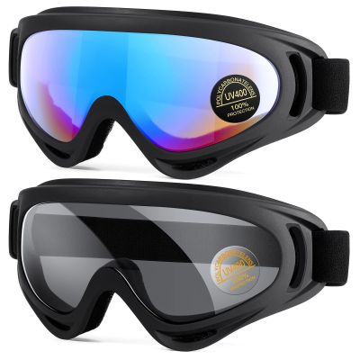MAMBAOUT 2-Pack Snow Ski Goggles, Snowboard Goggles for Men, Women, Youth, Kids, Boys or Girls