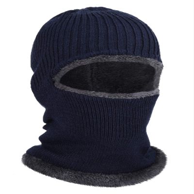 Blulu Ski Mask for Men Knitted Full Winter Face Mask 1 Hole Balaclava Ski Hat for Cold Weather Men Women(Medium,Navy Blue)