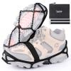 Sfee Ice Cleats Ice Grippers for Shoes and Boots, Crampons Traction Cleats for Walking on Snow and Ice Anti-Slip Flexible Footwear Snow Grips for Walking Climbing Hiking Jogging with 2 Straps view 1
