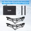 Sfee Ice Cleats Ice Grippers for Shoes and Boots, Crampons Traction Cleats for Walking on Snow and Ice Anti-Slip Flexible Footwear Snow Grips for Walking Climbing Hiking Jogging with 2 Straps view 2