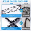Sfee Ice Cleats Ice Grippers for Shoes and Boots, Crampons Traction Cleats for Walking on Snow and Ice Anti-Slip Flexible Footwear Snow Grips for Walking Climbing Hiking Jogging with 2 Straps view 4