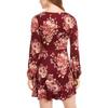 B. Darlin Womens Juniors Floral Square Neck Fit & Flare Dress Red 1/2 view 2