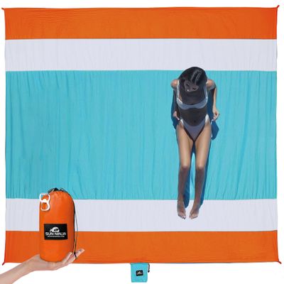 SUN NINJA Sand Proof Beach Blanket - Sand Free Beach Mat, Lightweight & Quick Dry Beach Essentials with Travel Bag, Giant Beach Blanket (10'x9') Perfect for Outdoors, Picnic, Camping & Travel