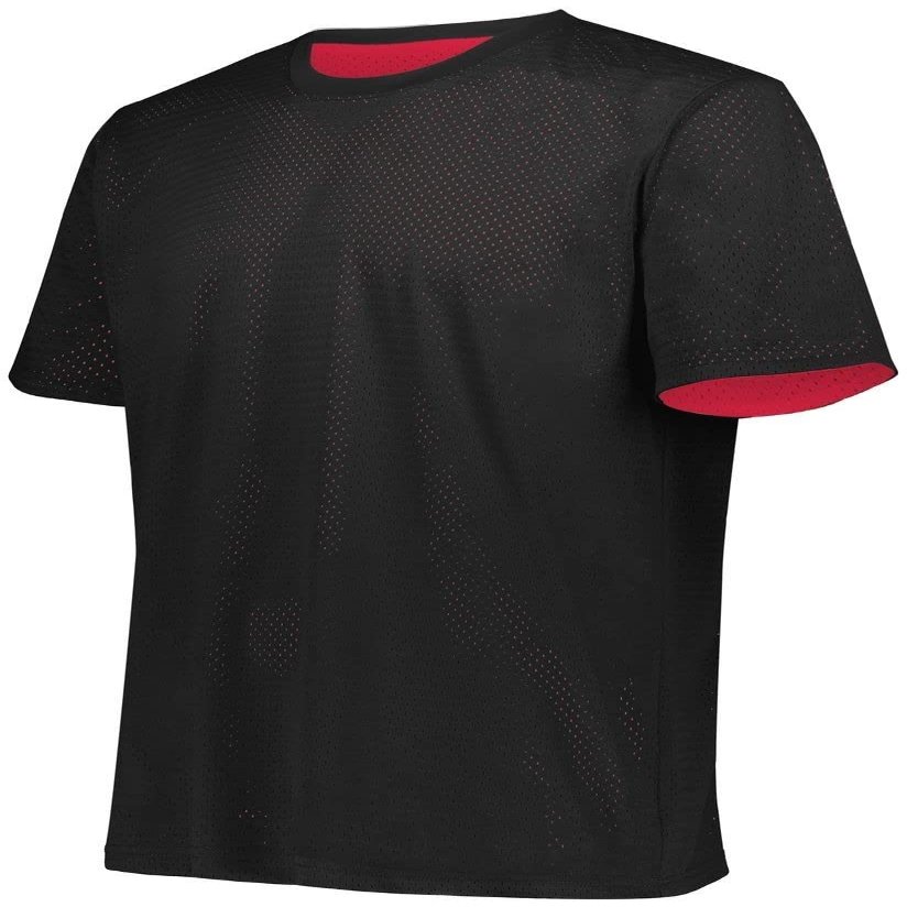 Augusta Sportswear Short Sleeve Mesh Reversible Jersey L Black/Scarlet