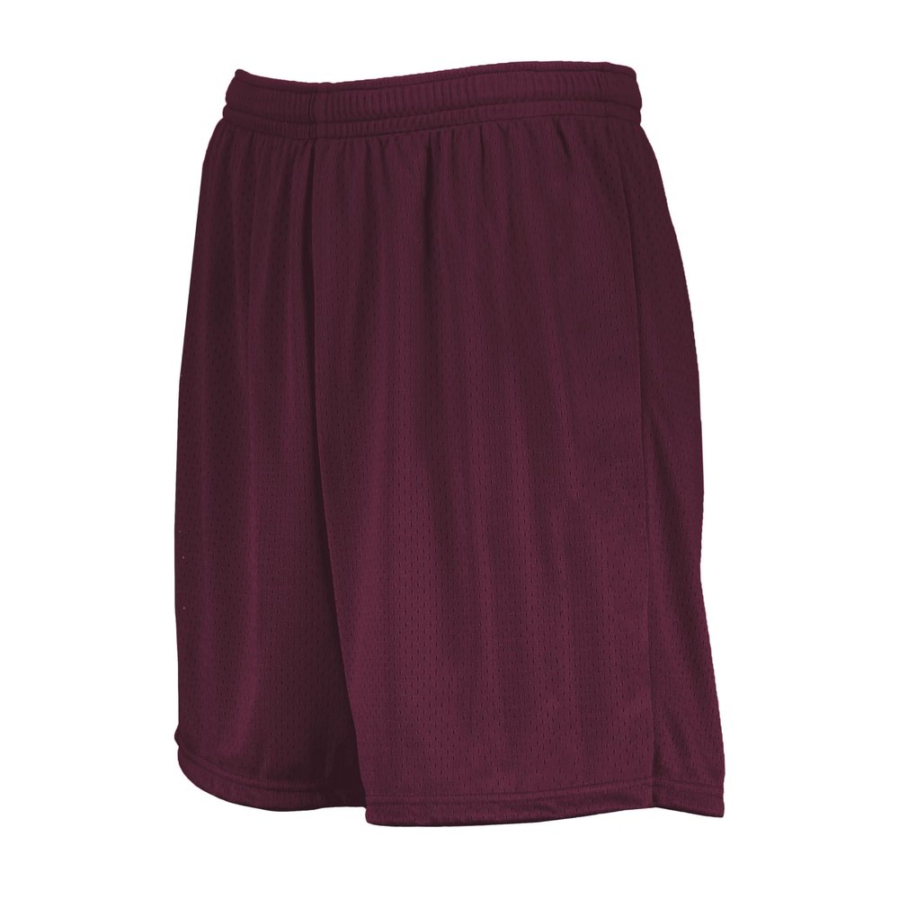 Augusta Sportswear Youth Modified Mesh Shorts, Maroon, M